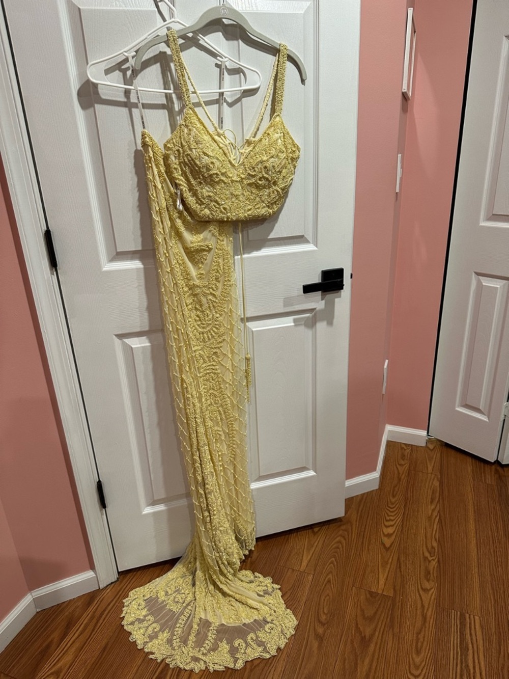 Sherri Hill Yellow  Two-Piece Maxi Evening Dress #prom